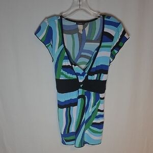 Cocomo Blue and Green Patterned Blouses